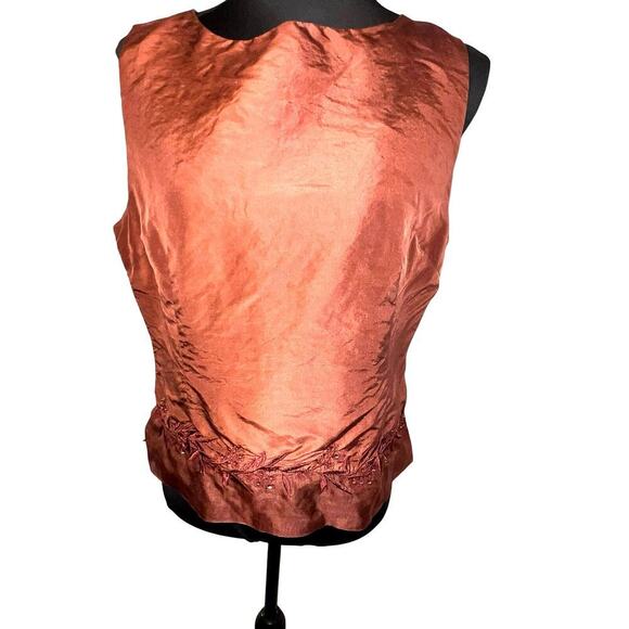 Anne Carson ladies size10 silk sequin lined rear zip Fairy goth vintage tank top - Picture 1 of 16